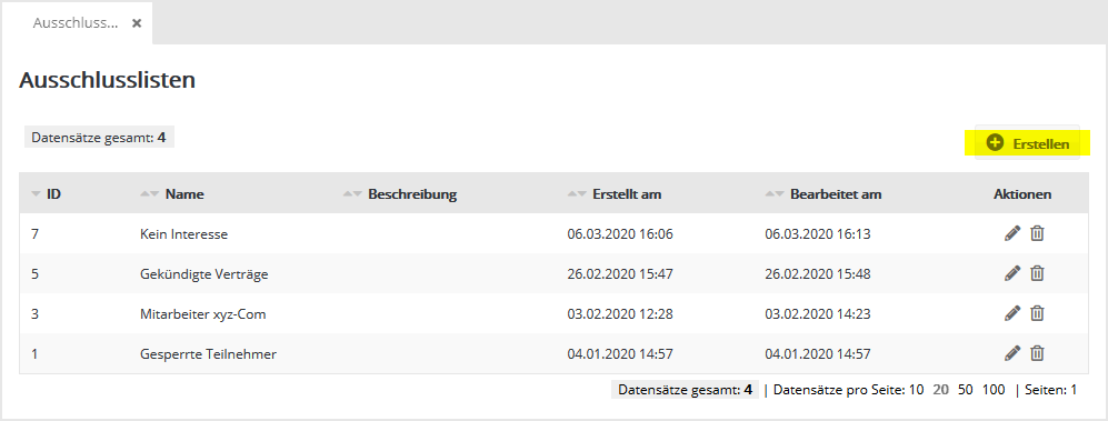 Abonnentenlisten in INOMAIL